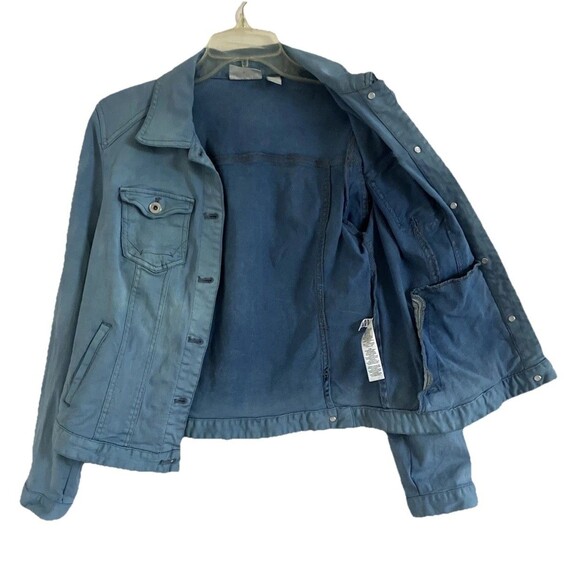 CHICO’S sz S / sz 0 Pigment Blue Cotton Stretch Classic Denim Jeans Jacket - Picture 3 of 6